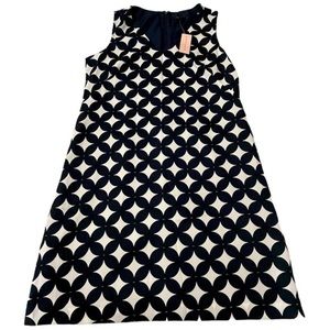 Ann Taylor Black and White Geometric A-Line Dress
